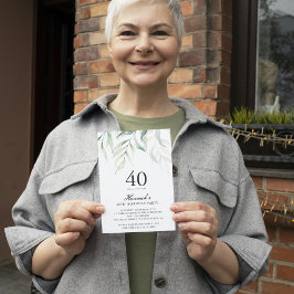 Invitación Rustic Eucalyptus 40th Birthday Party Invitation