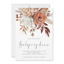 Rustic Fall Florals Terracotta Cream Acción de Gra