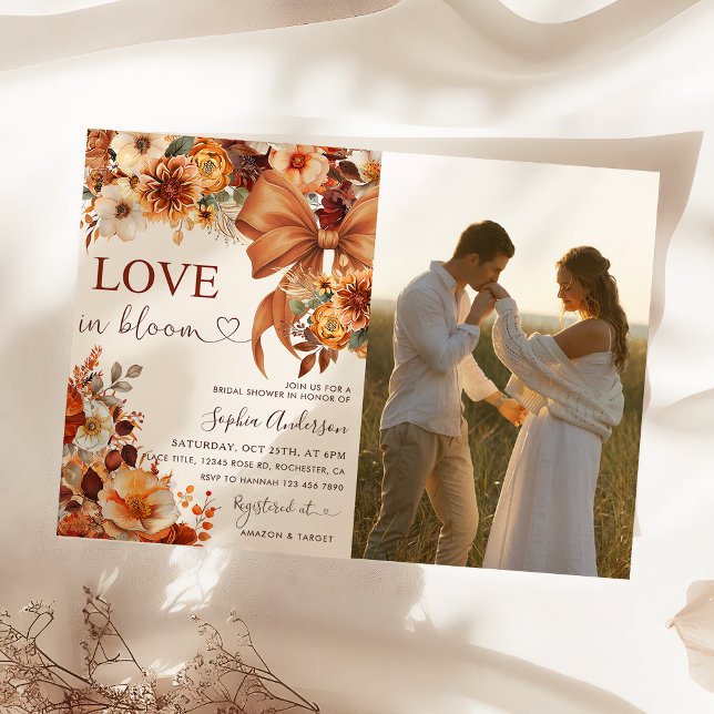 Invitación Rustic Fall Love In Bloom  Bridal Shower Photo  (Subido por el creador)