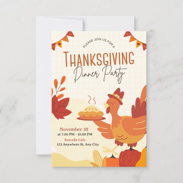 Invitación Rustic Fall Pumpkin Thanksgiving Invitation (Anverso)
