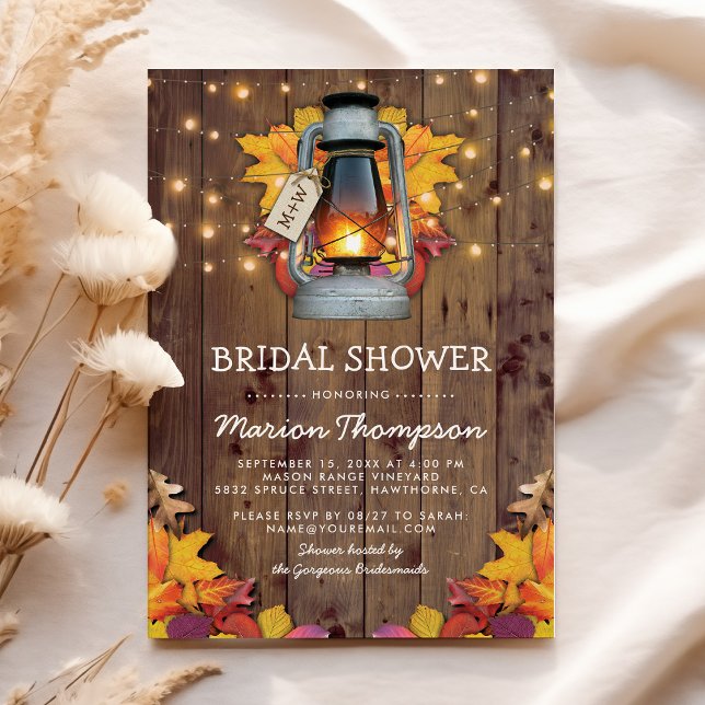Invitación Rustic Fall String ilumina la ducha nupcial de oto (Subido por el creador)
