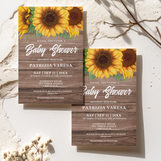 Invitación Rustic Fall Wooflower Baby Shower (Subido por el creador)