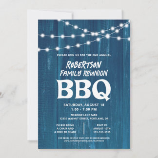 Invitación Rustic Family Reunion BBQ
