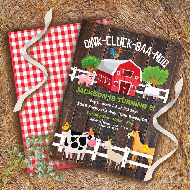 Invitación Rustic Farm Animals Birthday Party Invitation (Subido por el creador)