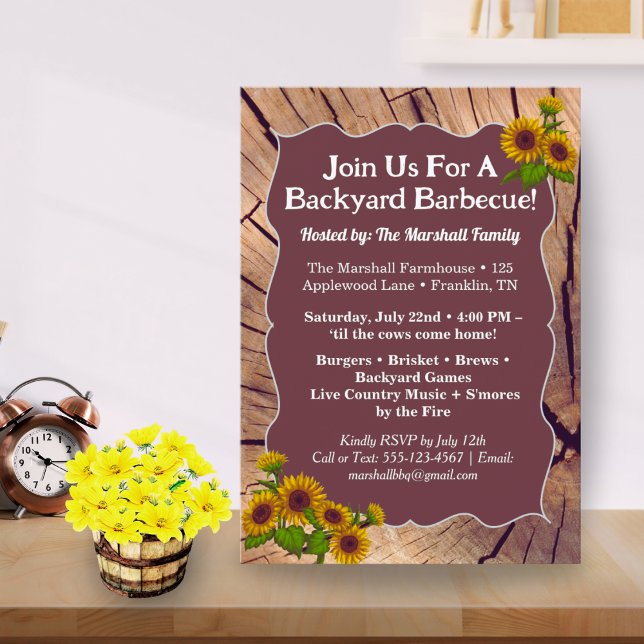 Invitación Rustic Farmhouse BBQ Cookout Invitation – 5x7"  (Subido por el creador)