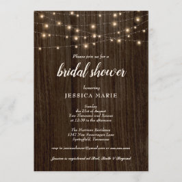 Invitación Rustic Farmhouse Twinkling Lights Show