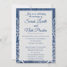 Invitación Rustic Faux Jean con Laurel Boda
