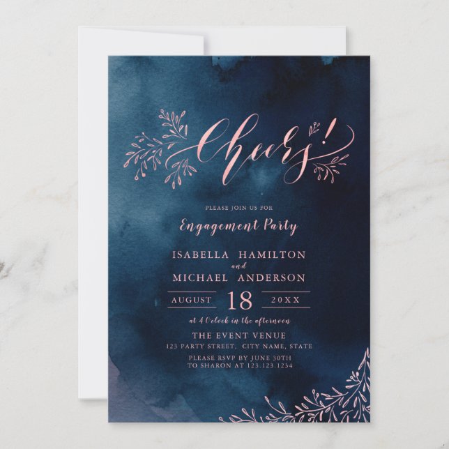 Invitación Rustic floral calligraphy anima la fiesta de compr (Anverso)