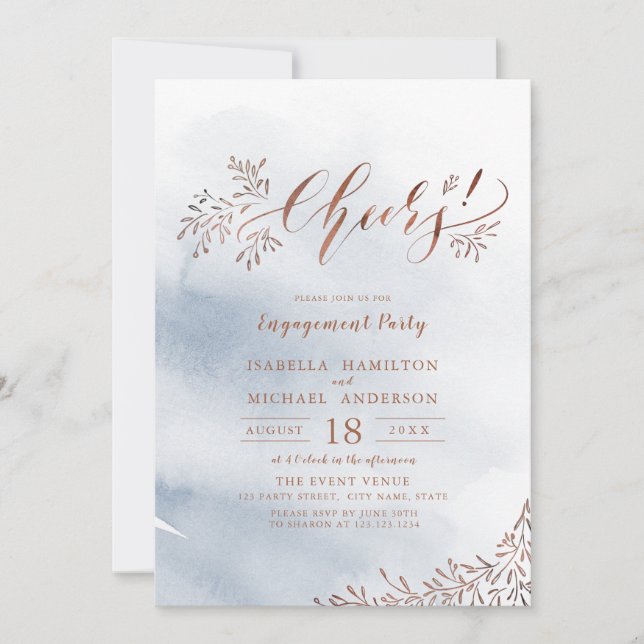 Invitación Rustic floral calligraphy anima la fiesta de compr (Anverso)