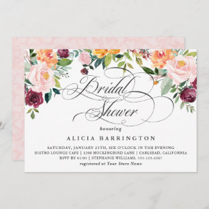 Invitación Rustic Floral Elegant Bridal Shower
