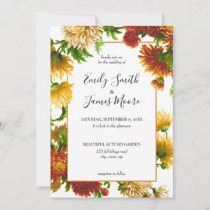 Invitación Rustic Floral Elegant Otoño Fall Wedding
