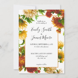 Invitación Rustic Floral Elegante Boda otoño otoño