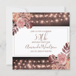 Invitación Rustic Floral GIGHT String Lights