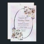 Invitación Rustic Floral Surprise 40th Birthday Dinner<br><div class="desc">Una cena de 40 años de la invitación rústica con acuarela floral.</div>