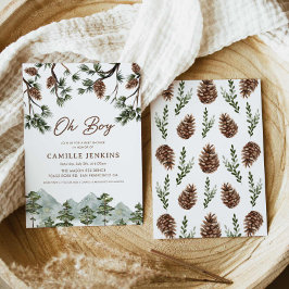 Invitación Rustic Forest Boy Baby Shower