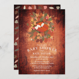 Invitación Rustic Fox Cub Woodland Baby Shower