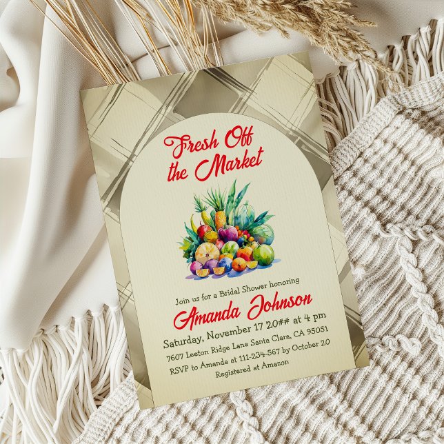 Invitación Rustic Fresh Off the Market Fruit Bridal Shower (Subido por el creador)