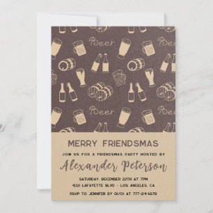 Invitación Rustic Friendsmas invita a la celebración de Cerve