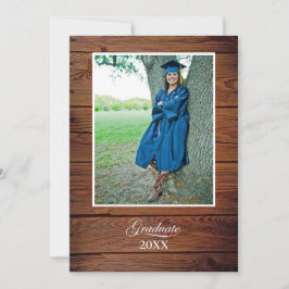 Invitación Rustic Graduation Party Invitation with photo