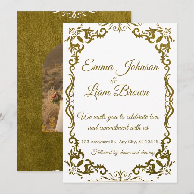 Invitación Rustic Green Mexican Wedding Invitation (Anverso / Reverso)