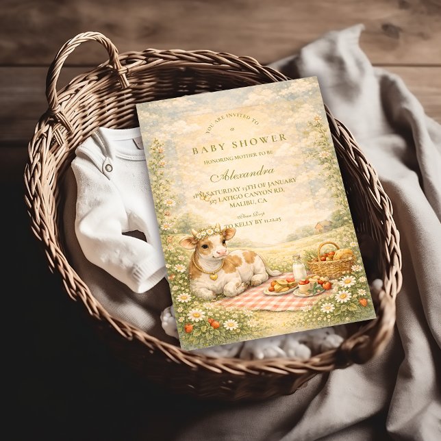 Invitación Rustic Highland Cow Baby Shower (Subido por el creador)