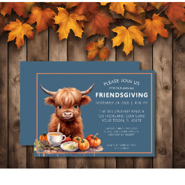 Invitación Rustic Highland Cow Friendscome