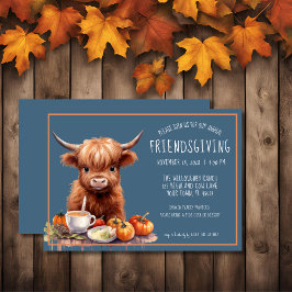 Invitación Rustic Highland Cow Friendscome