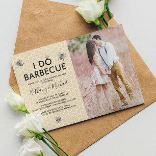 Invitación Rustic Honey Bee I Do BBQ Compromiso Fotográfico
