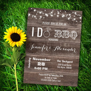Invitación Rustic I Do BBQ Boda Engagement Party