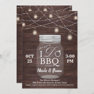 Invitación Rustic I DO BBQ Mason