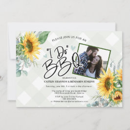 Invitación Rustic I Do BBQ Sunflower Bridal Shower Foto Invi