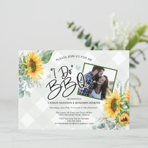 Invitación Rustic I Do BBQ Sunflower Bridal Shower Foto Invi