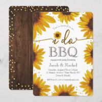 Rustic I DO BBQ Sunflower & Gold Engagement Party