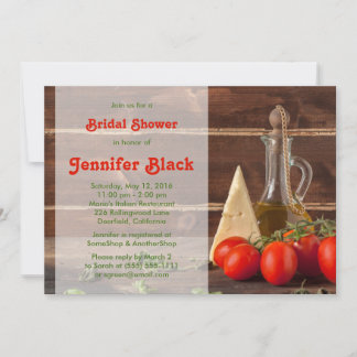Invitación Rustic Italiano Tomates de Petróleo Cheese Bridal 