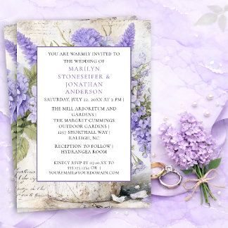 Invitación Rustic Lavender Flowers Tin Bucket Wedding |