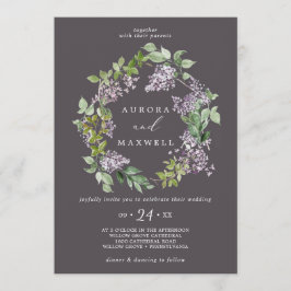 Invitación Rustic Lilac | Boda Gray Wreath