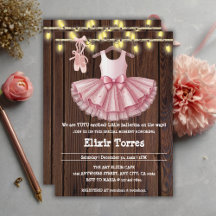 Rustic Little Ballerina Tutu Purpurina Baby Shower