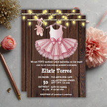 Rustic Little Ballerina Tutu Purpurina Baby Shower