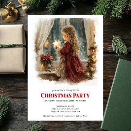 Invitación Rustic little girl holding shining star printable 