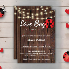 Invitación Rustic Love Bug Baby Shower