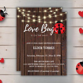 Invitación Rustic Love Bug Baby Shower