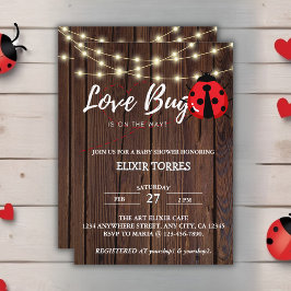 Invitación Rustic Love Bug Baby Shower