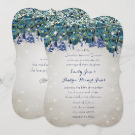 Invitación Rustic Luxe Mason Jar Navy Turquoise Peacock