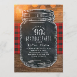 Invitación Rustic Mason Jar Backyard Fiesta de cumpleaños núm