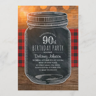 Invitación Rustic Mason Jar Backyard Fiesta de cumpleaños núm