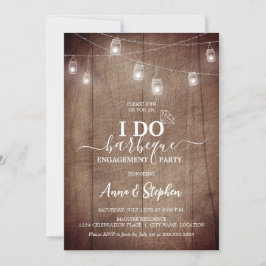 Invitación Rustic Mason Jar Light I Do BBQ Engagement Party
