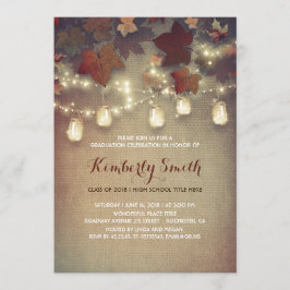 Invitación Rustic Mason Jars Lights Fall Graduation Party