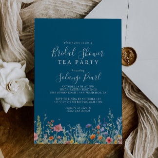 Invitación Rustic Meadow Botanical Bridal Shower Tea Party