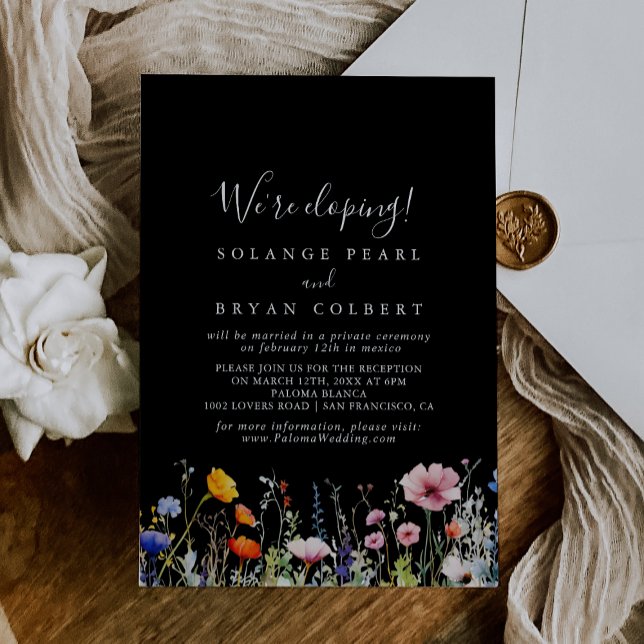 Invitación Rustic Meadow Botanical Elopement Reception (Subido por el creador)
