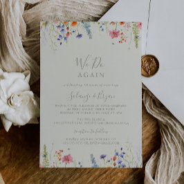 Invitación Rustic Meadow Botanical We Do Again Vow Renewal